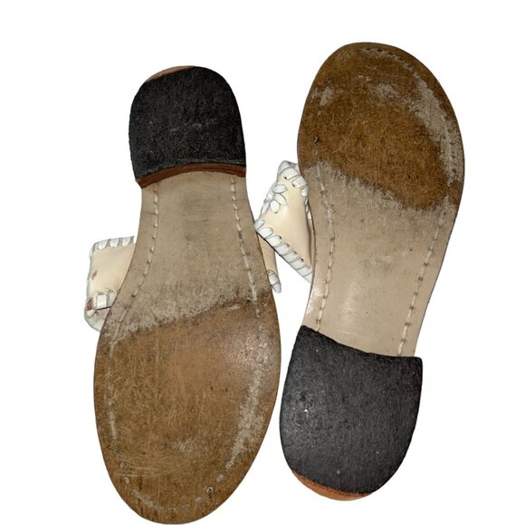 jack rogers classic pink white slides thongs leather sandals 6 - Picture 6 of 6